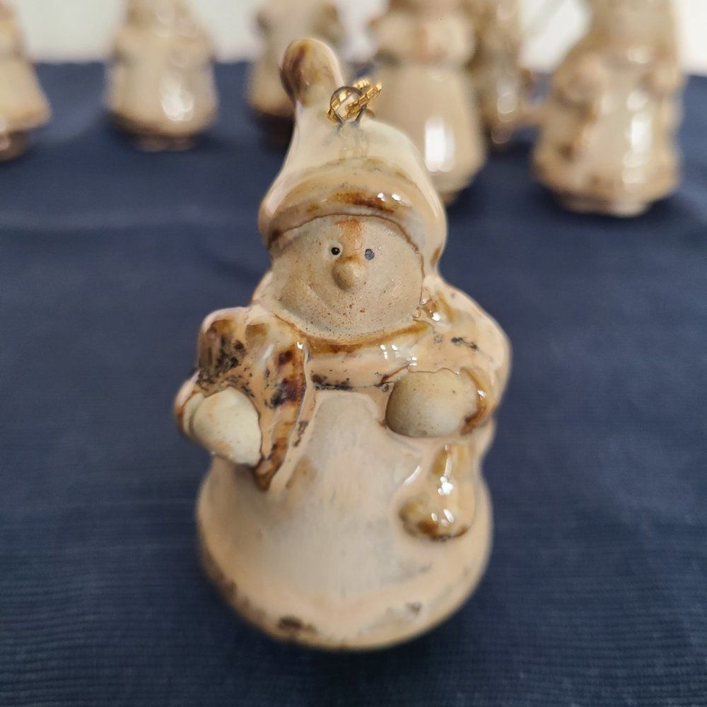 Pier 1 Ceramic Ornaments Set of 10 Pottery Art Santa Snowman Moose Bear Angel - Picture 5 of 13